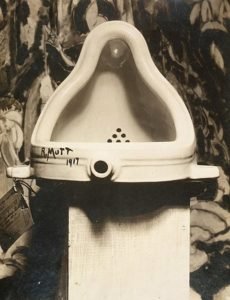 Fountain, Marcel Duchamp, 1917. Photograph by Alfred Stieglitz. No longer extant.